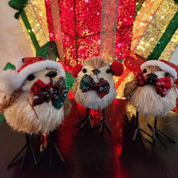 (3 Pcs) Farmhouse Natural Twigs Bird Christmas Decor Holiday Accent Home Decor - Picture 1 of 4